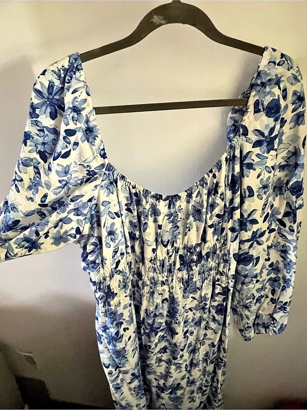 Blue & White Floral Maxi Dress